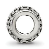 Sterling Silver 925 Antiqued Bali Bead with Scroll and Dots Design